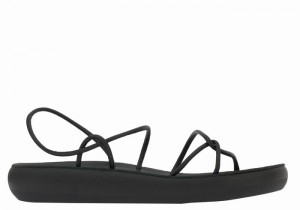 Women Ancient Greek Sandals Taxidi Comfort Back-Strap Sandals Black | LVE3466KF