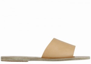 Women Ancient Greek Sandals Taygete Slide Sandals Beige | ICC1180SZ