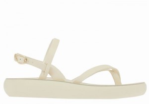 Women Ancient Greek Sandals Tereza Comfort Back-Strap Sandals White | RVO2415AZ