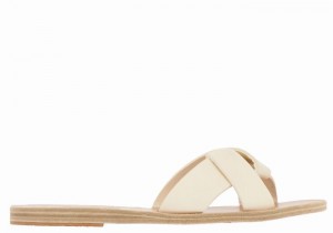 Women Ancient Greek Sandals Whitney Slide Sandals White | FXV387WS