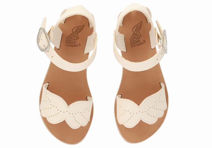 Kids' Ancient Greek Sandals Little Andromeda Soft Casual Sandals White | UHD8163PF