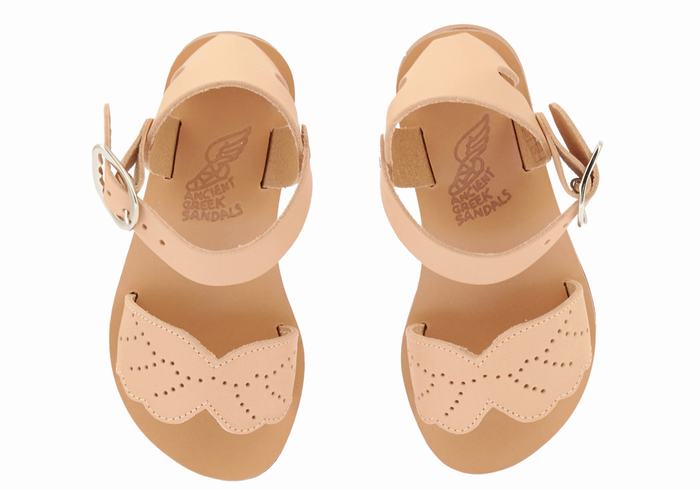 Kids' Ancient Greek Sandals Little Andromeda Soft Casual Sandals Beige | HVL8632BG