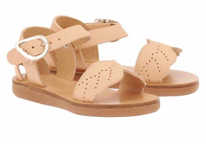 Kids' Ancient Greek Sandals Little Andromeda Soft Casual Sandals Beige | HVL8632BG