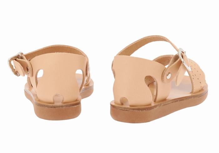 Kids' Ancient Greek Sandals Little Andromeda Soft Casual Sandals Beige | HVL8632BG