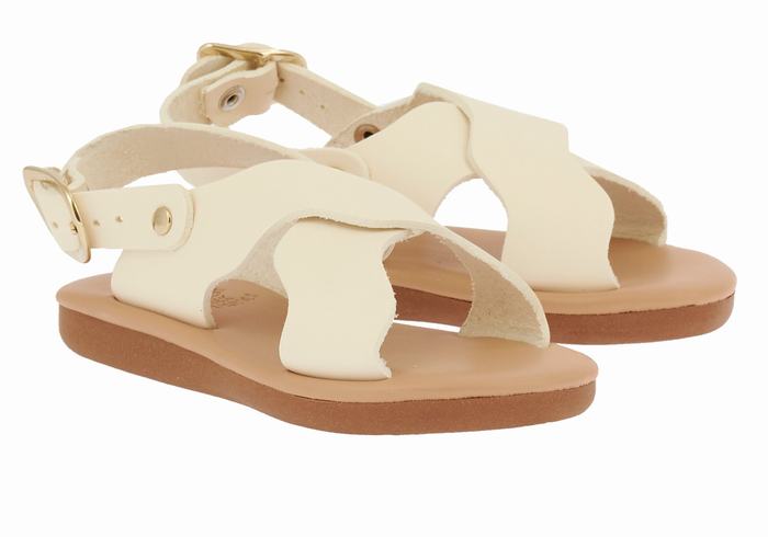 Kids' Ancient Greek Sandals Little Atokos Soft Casual Sandals White | CBZ2251OK