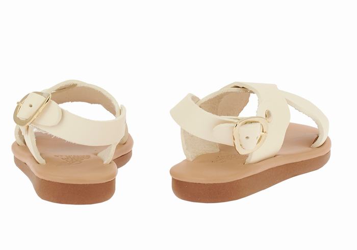 Kids' Ancient Greek Sandals Little Atokos Soft Casual Sandals White | CBZ2251OK