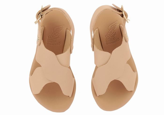 Kids' Ancient Greek Sandals Little Atokos Soft Casual Sandals Beige | FKM8130EB