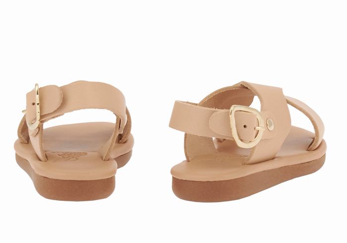 Kids' Ancient Greek Sandals Little Atokos Soft Casual Sandals Beige | FKM8130EB