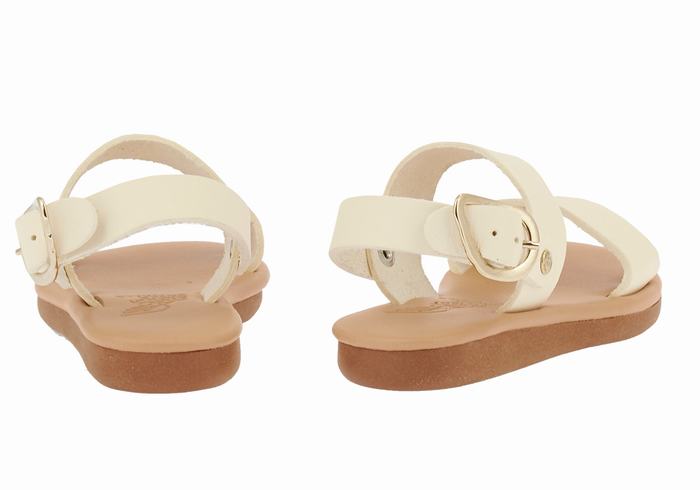 Kids' Ancient Greek Sandals Little Calamos Soft Casual Sandals White | PSL312QP