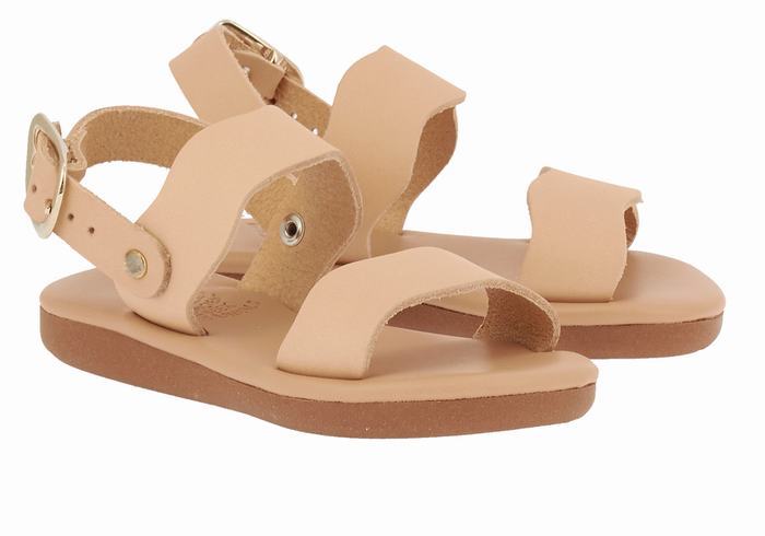 Kids' Ancient Greek Sandals Little Calamos Soft Casual Sandals Beige | ATA5827XK