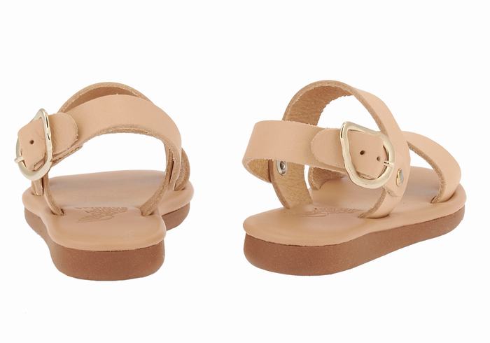 Kids' Ancient Greek Sandals Little Calamos Soft Casual Sandals Beige | ATA5827XK