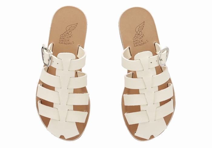 Kids' Ancient Greek Sandals Little Cosmia Soft Fisherman Sandals White | QZE1140TG