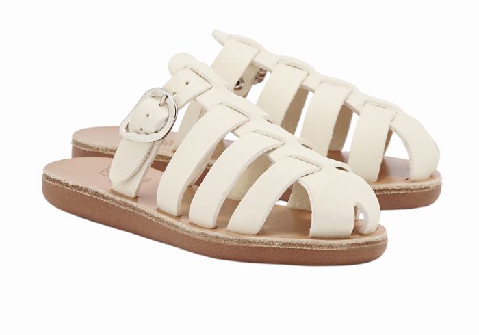 Kids' Ancient Greek Sandals Little Cosmia Soft Fisherman Sandals White | QZE1140TG