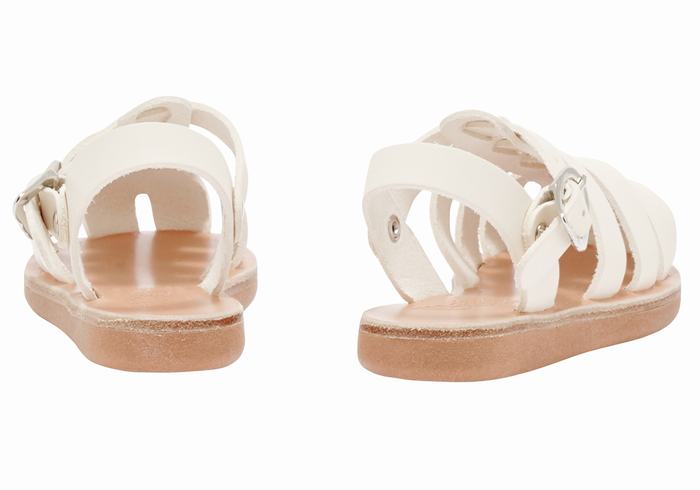 Kids' Ancient Greek Sandals Little Ektoras Soft Fisherman Sandals White | OVN8975RB