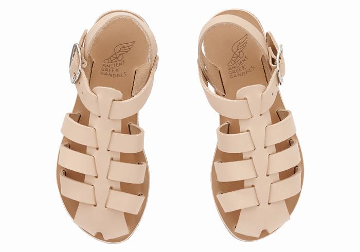 Kids' Ancient Greek Sandals Little Ektoras Soft Fisherman Sandals Beige | MYE4134OZ