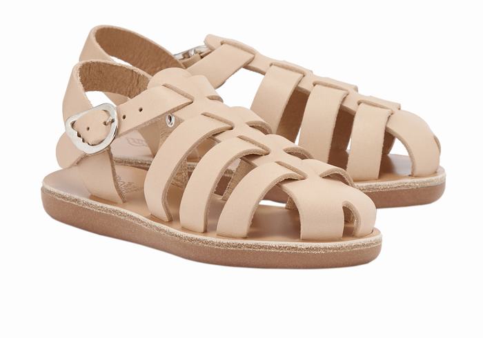 Kids' Ancient Greek Sandals Little Ektoras Soft Fisherman Sandals Beige | MYE4134OZ