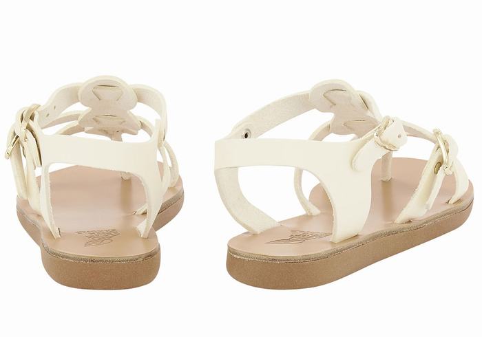 Kids' Ancient Greek Sandals Little Grace Kelly Soft Flat Sandals White | PZX6141YT