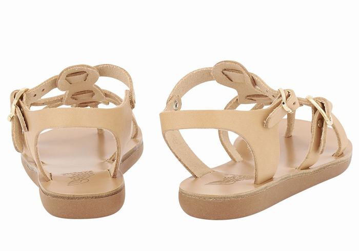 Kids' Ancient Greek Sandals Little Grace Kelly Soft Flat Sandals Beige | PZD1626TZ