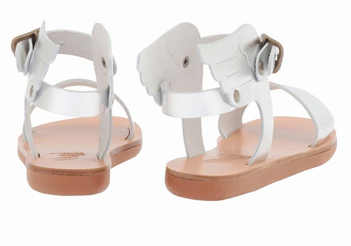 Kids' Ancient Greek Sandals Little Ikaria Soft Casual Sandals Silver | RZJ7065LG