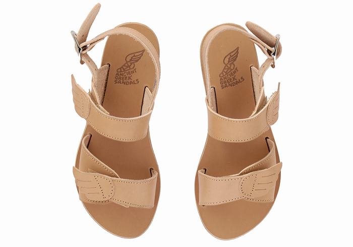 Kids' Ancient Greek Sandals Little Iliada Soft Casual Sandals Beige | DHP4062ZG