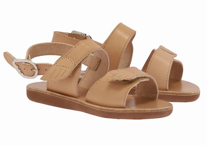 Kids' Ancient Greek Sandals Little Iliada Soft Casual Sandals Beige | DHP4062ZG