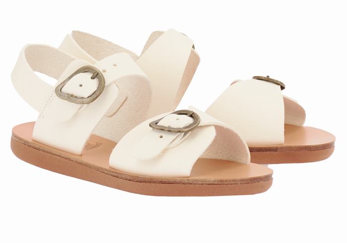 Kids' Ancient Greek Sandals Little Irini Soft Casual Sandals White | EDV2478TD