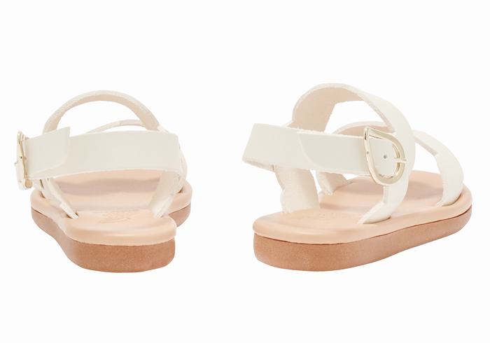 Kids' Ancient Greek Sandals Little Koxili Soft Flat Sandals White | ETO6564GR