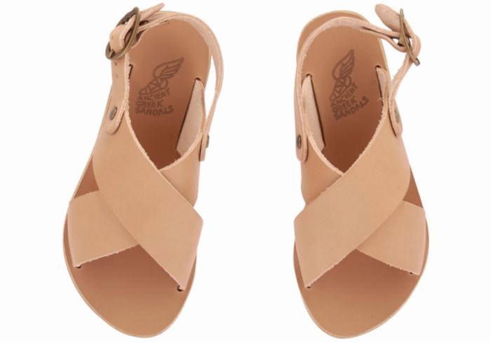 Kids' Ancient Greek Sandals Little Maria Soft Casual Sandals Beige | LEC3562II