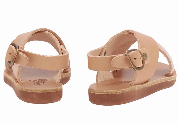 Kids' Ancient Greek Sandals Little Maria Soft Casual Sandals Beige | LEC3562II