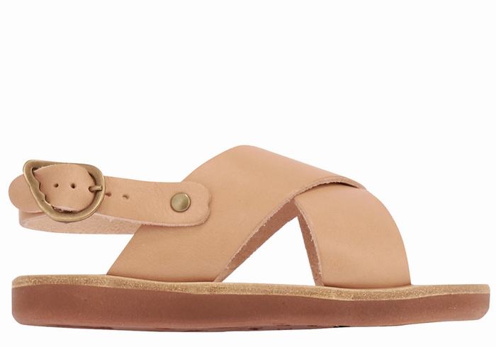 Kids\' Ancient Greek Sandals Little Maria Soft Casual Sandals Beige | LEC3562II