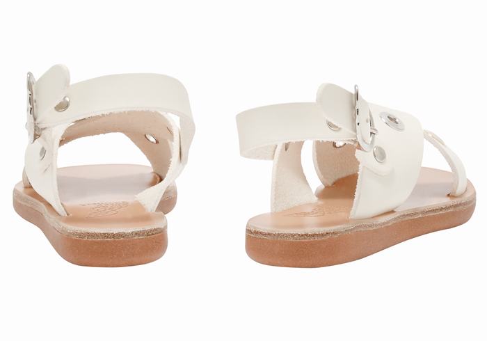 Kids' Ancient Greek Sandals Little Maria Eyelets Soft Casual Sandals White | KTR2129BJ