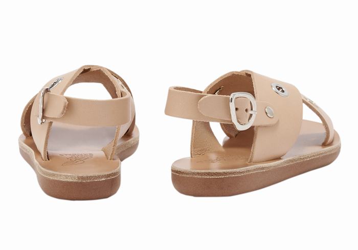 Kids' Ancient Greek Sandals Little Maria Eyelets Soft Casual Sandals Beige | OEF5371CM