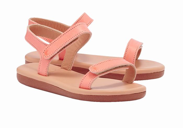 Kids' Ancient Greek Sandals Little Poros Soft Casual Sandals Pink | AAH9130OJ