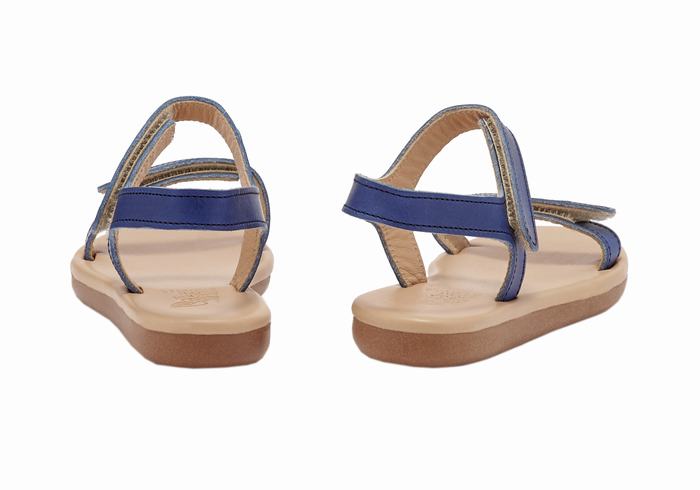 Kids' Ancient Greek Sandals Little Poros Soft Casual Sandals Dark Blue | EPX6798CZ