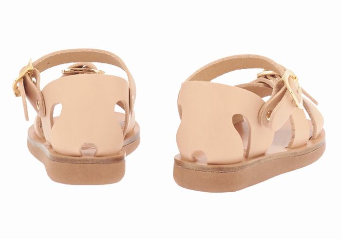 Kids' Ancient Greek Sandals Little Vasso Soft Casual Sandals Beige | UBB7429SU