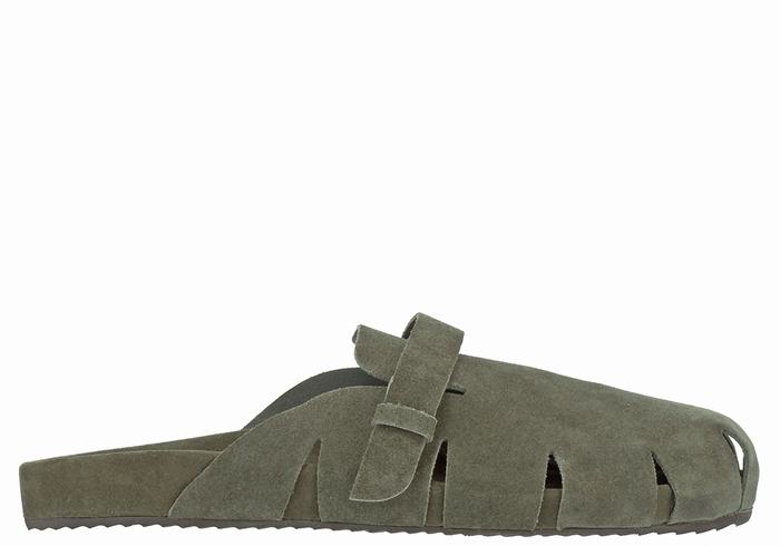 Men Ancient Greek Sandals Atlas Slippers Dark Green | AMN8548UM