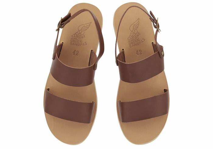 Men Ancient Greek Sandals Dinatos Casual Sandals Coffee | ORZ3940TQ