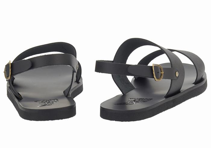 Men Ancient Greek Sandals Dinatos Casual Sandals Black | CXW4887VD