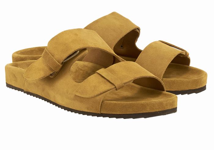 Men Ancient Greek Sandals Diogenis Slippers Brown | MPN761YL