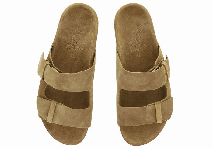 Men Ancient Greek Sandals Diogenis Slippers Green | IKH8417KF