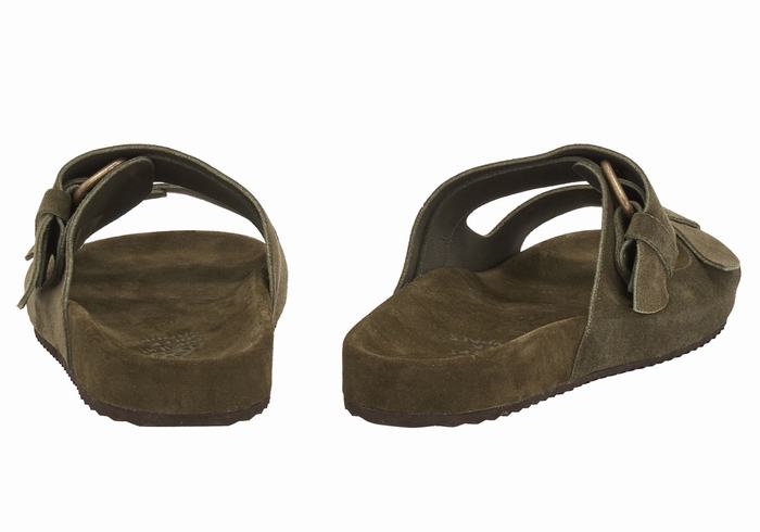 Men Ancient Greek Sandals Diogenis Slippers Dark Green | GZG4576TG