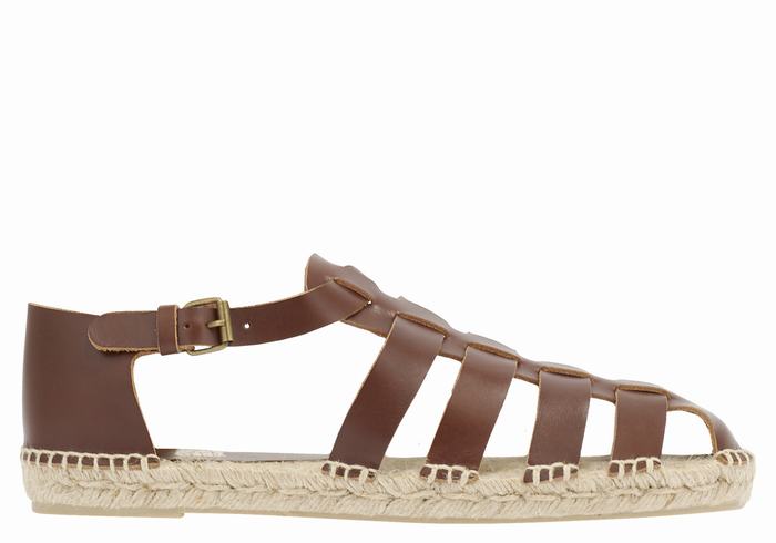 Men Ancient Greek Sandals Samos 210 Fisherman Sandals Brown | JLG6329DF