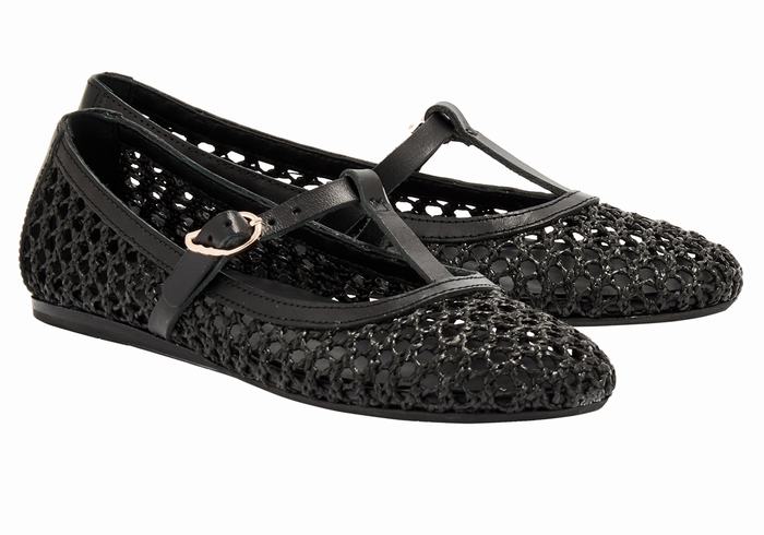 Women Ancient Greek Sandals Aerati Ballerina Black | KIQ251JA