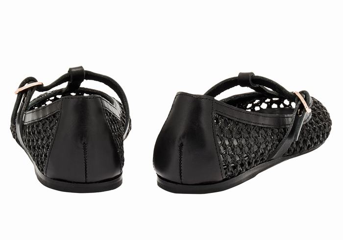 Women Ancient Greek Sandals Aerati Ballerina Black | KIQ251JA