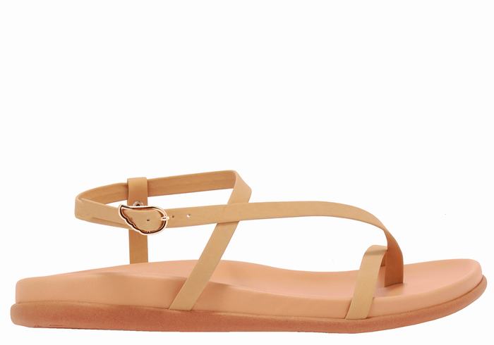 Women Ancient Greek Sandals Aimilia Back-Strap Sandals Beige | CBF5394MB