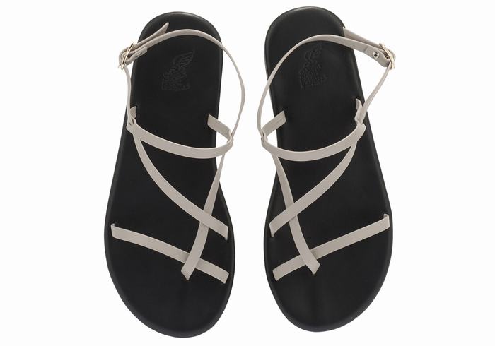 Women Ancient Greek Sandals Alethea Back-Strap Sandals Grey Brown | XHO4213GY