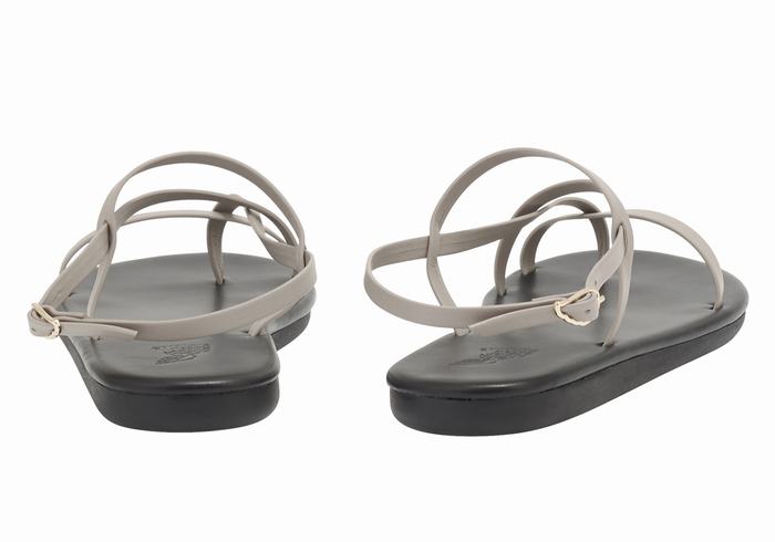 Women Ancient Greek Sandals Alethea Back-Strap Sandals Grey Brown | XHO4213GY