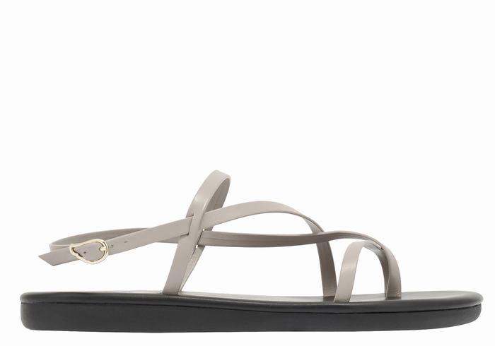 Women Ancient Greek Sandals Alethea Back-Strap Sandals Grey Brown | XHO4213GY