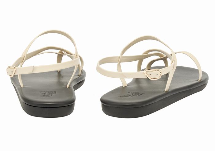 Women Ancient Greek Sandals Alethea Back-Strap Sandals White | YGI2770GP