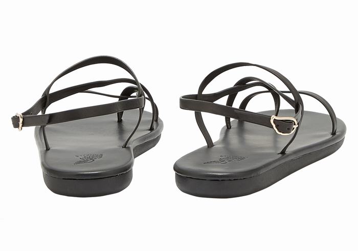 Women Ancient Greek Sandals Alethea Back-Strap Sandals Black | XJL6768TL